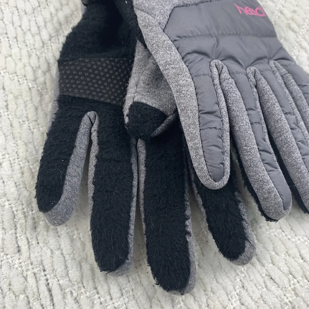 Head Junior Girl's Hybrid‎ Gloves Grey Heather Pink Touch Screen Compatible Kids